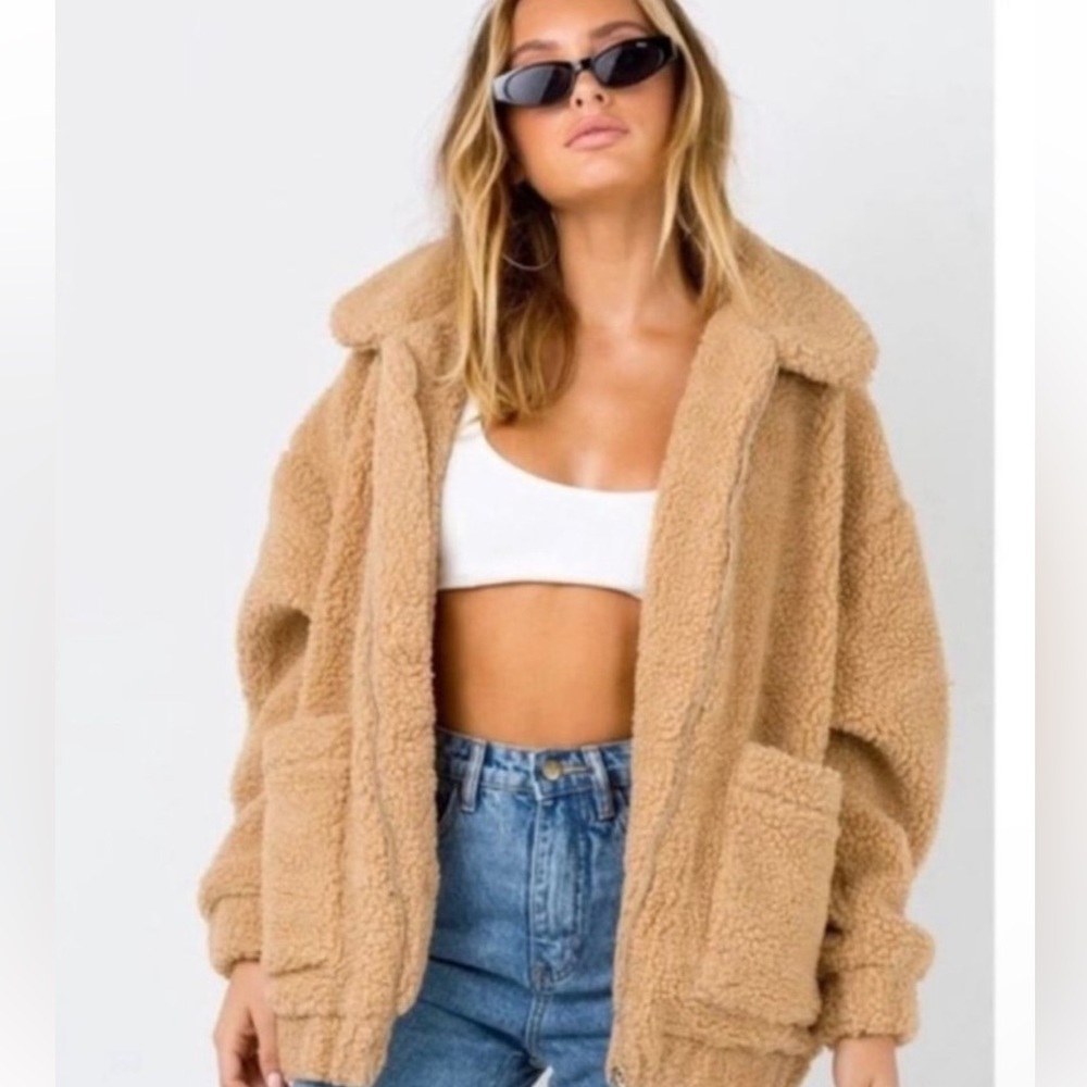 I.AM.GIA Pixie Teddy Caramel Sherpa Oversized Jacket - Fits up to Large
